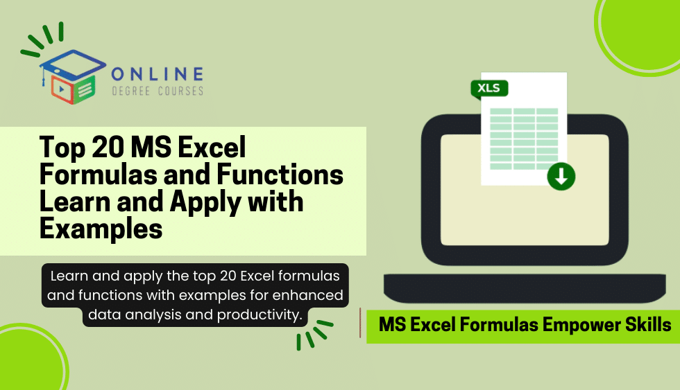 Top 20 MS Excel Formulas and Function Learn and Apply with Examples