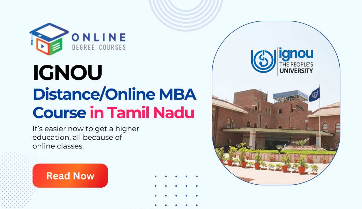 IGNOU Distance/Online MBA Course in Tamil Nadu